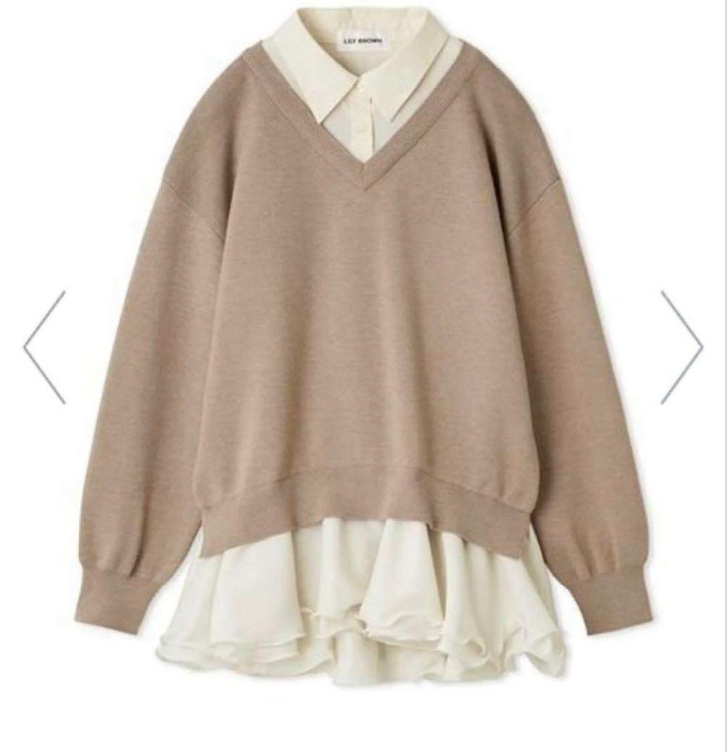 lilybrown シャツドッキングフリルミニワンピース