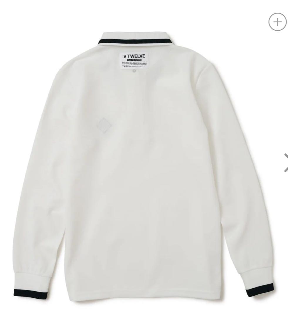 V TWELVE FW L/S POLO ホワイト 長袖ポロシャツ