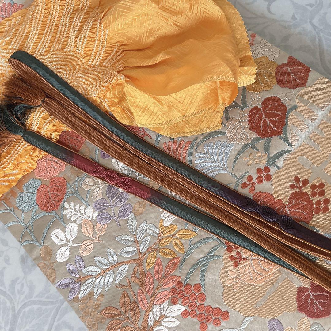 訪問着　フルセット　葉　絞り　着物　付け下げ　P1