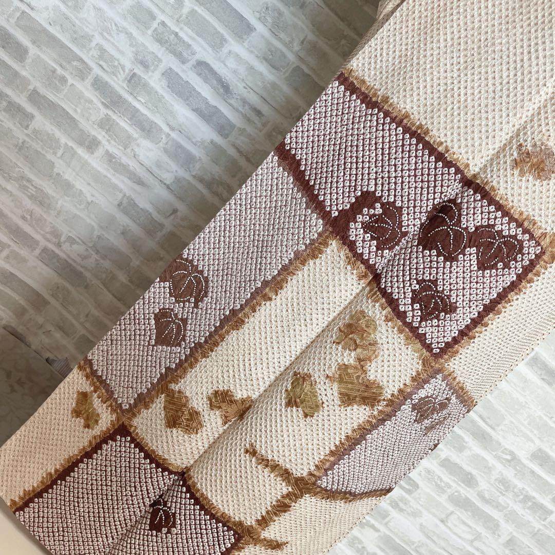 訪問着　フルセット　葉　絞り　着物　付け下げ　P1