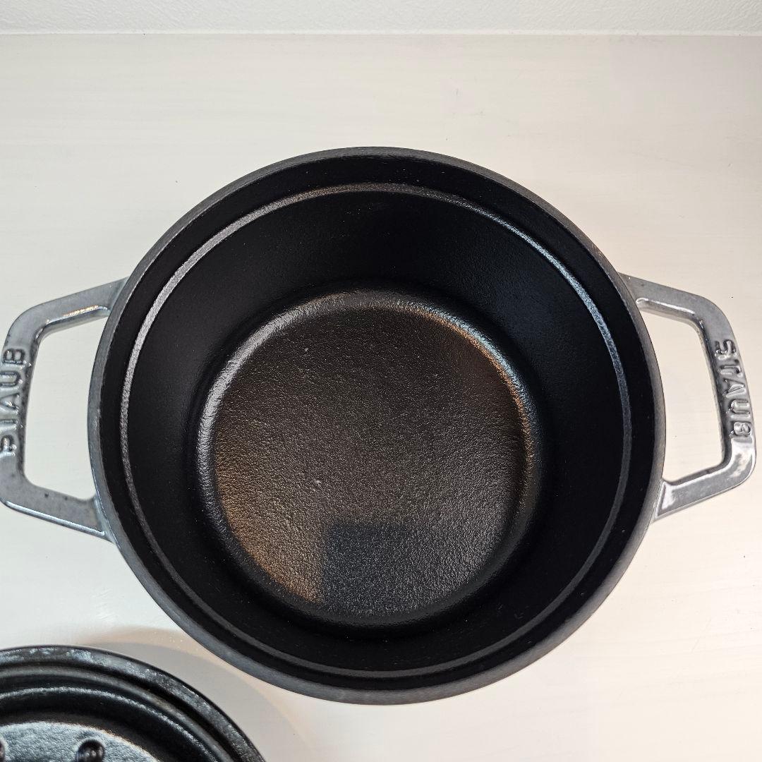 Staub ストウブ 両手鍋 16cm グレー 鋳鉄