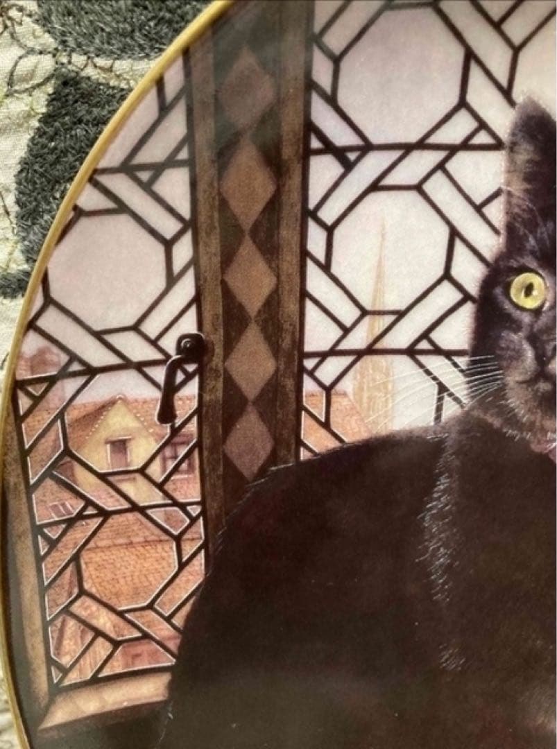 RW社　レスリーアンアイボリー 【Rachael's Cat Blue 】飾り皿