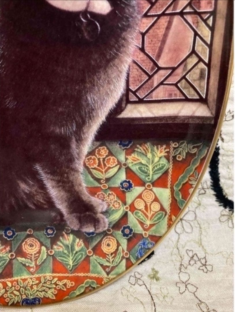 RW社　レスリーアンアイボリー 【Rachael's Cat Blue 】飾り皿