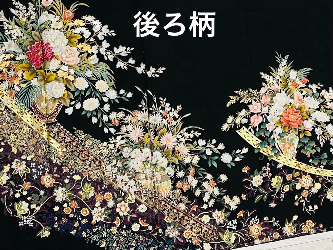 新品　エレガントで女性の魅力を最大限に発揮する手書き友禅黒留袖フルセット