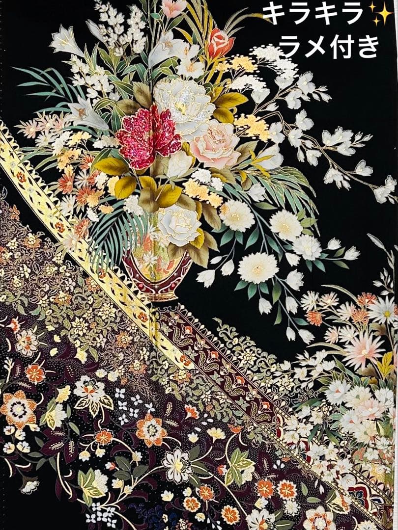 新品　エレガントで女性の魅力を最大限に発揮する手書き友禅黒留袖フルセット