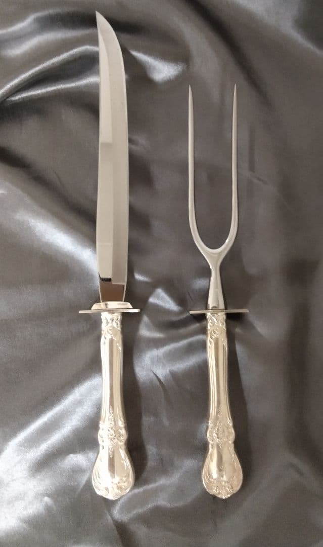 【純銀ハンドル】 カービングナイフ&フォーク