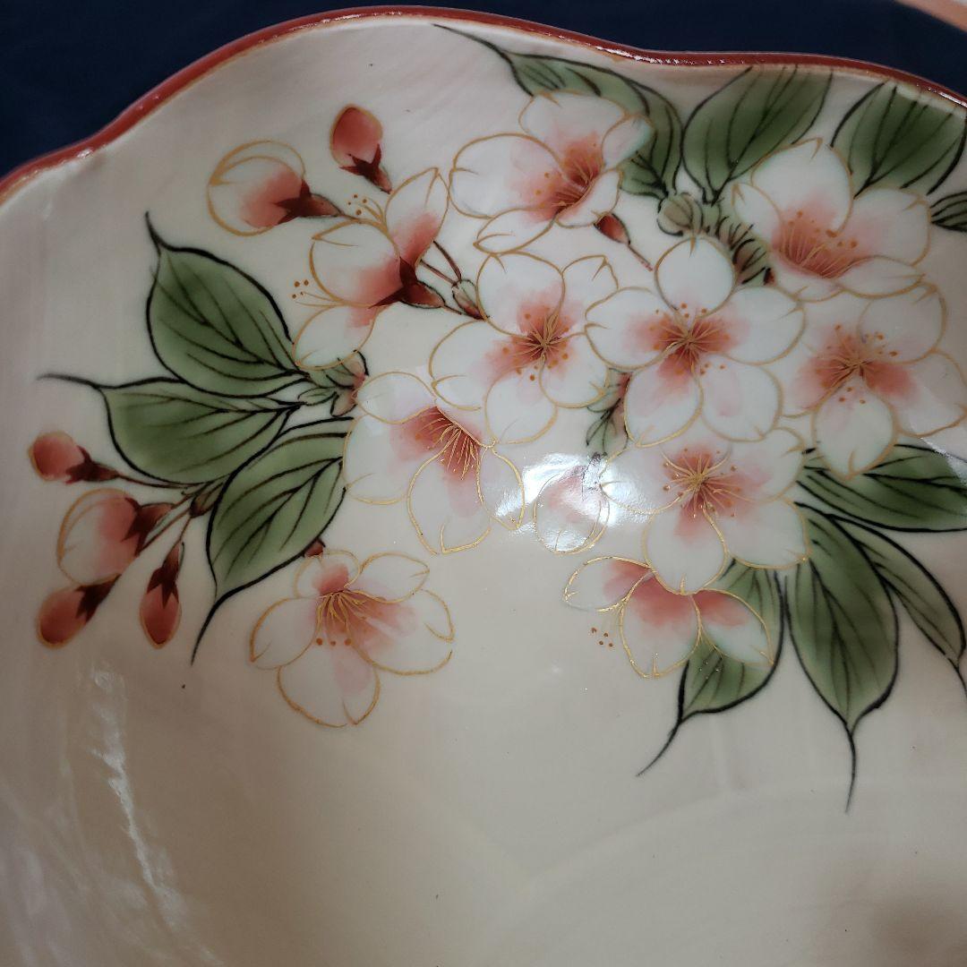 陶あん　京焼　桜　色絵付け　器