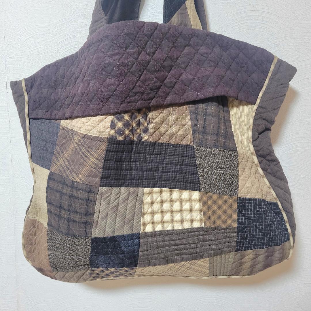 先染生地の創作バック　パッチワークバック　創作トートバック