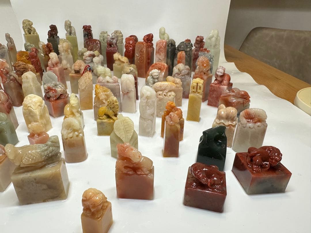 決算セール　篆刻　印材　印石　まとめ　書道　落款　遊印　100個セット2