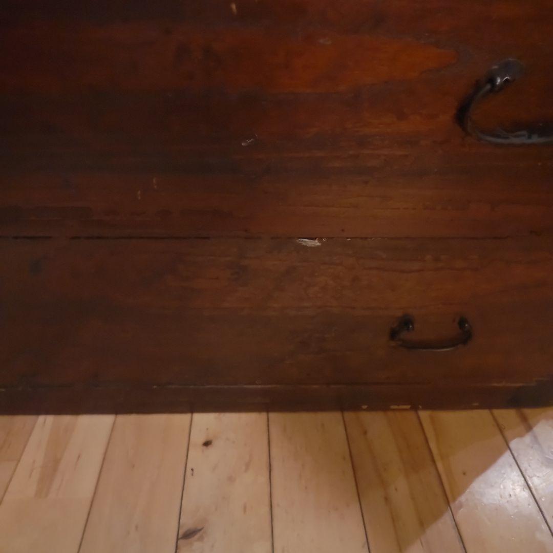 明治時代の木製箪笥 5段 ダークブラウン