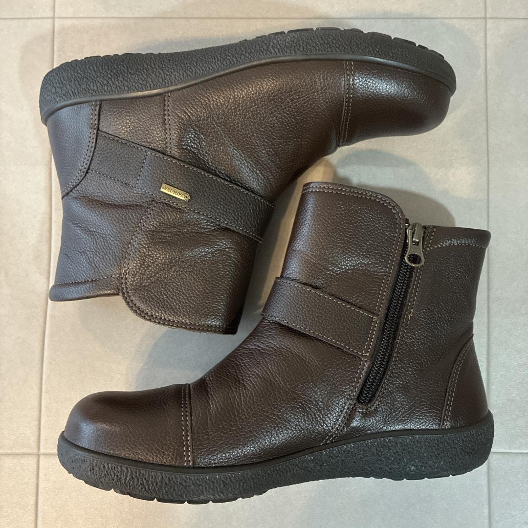 未使用 アキレスソルボ♡スノーシューズ 本革 サイドジップ ゴアテックス 撥水