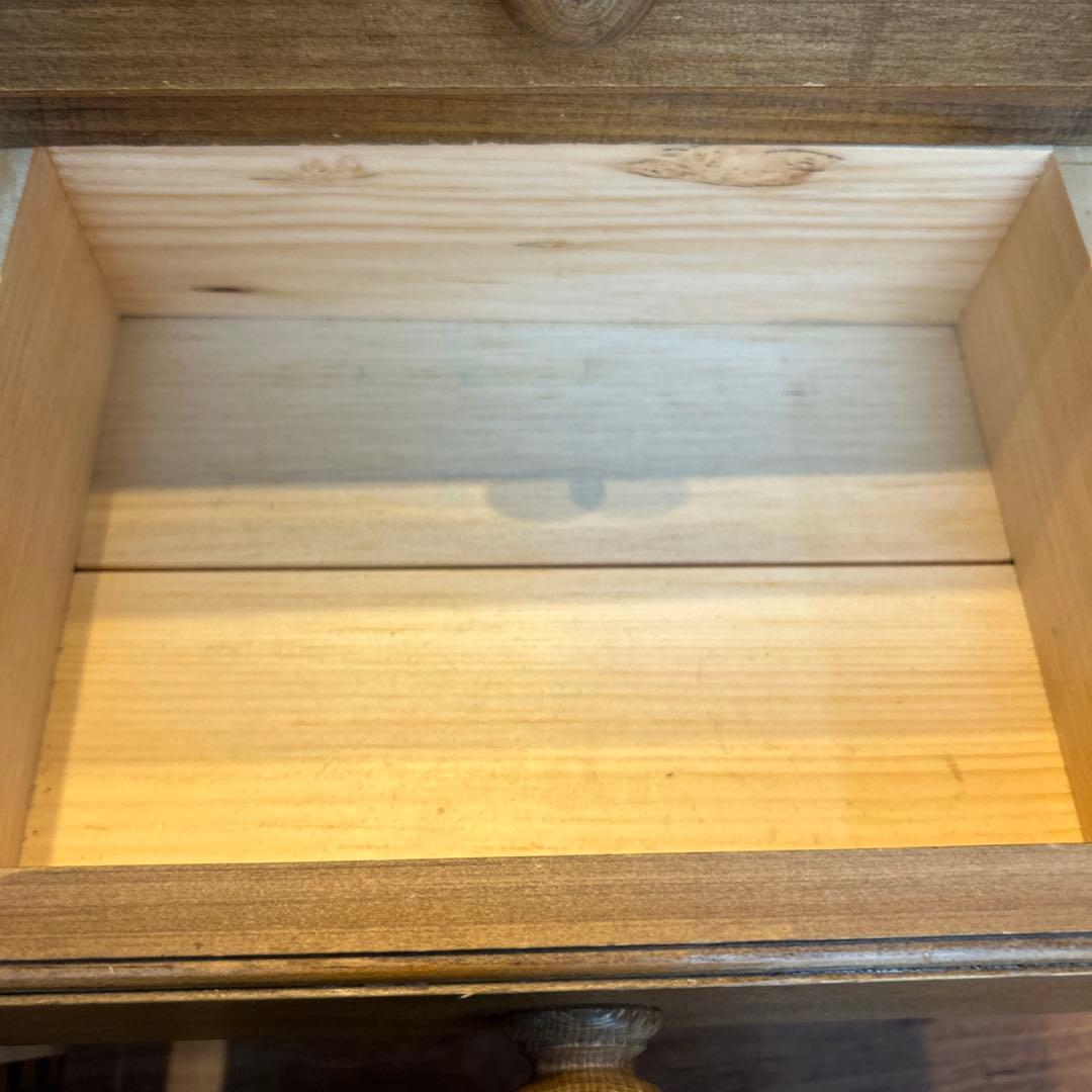 カントリー家具　ローテーブル　キャビネット　引き出し　オープン収納