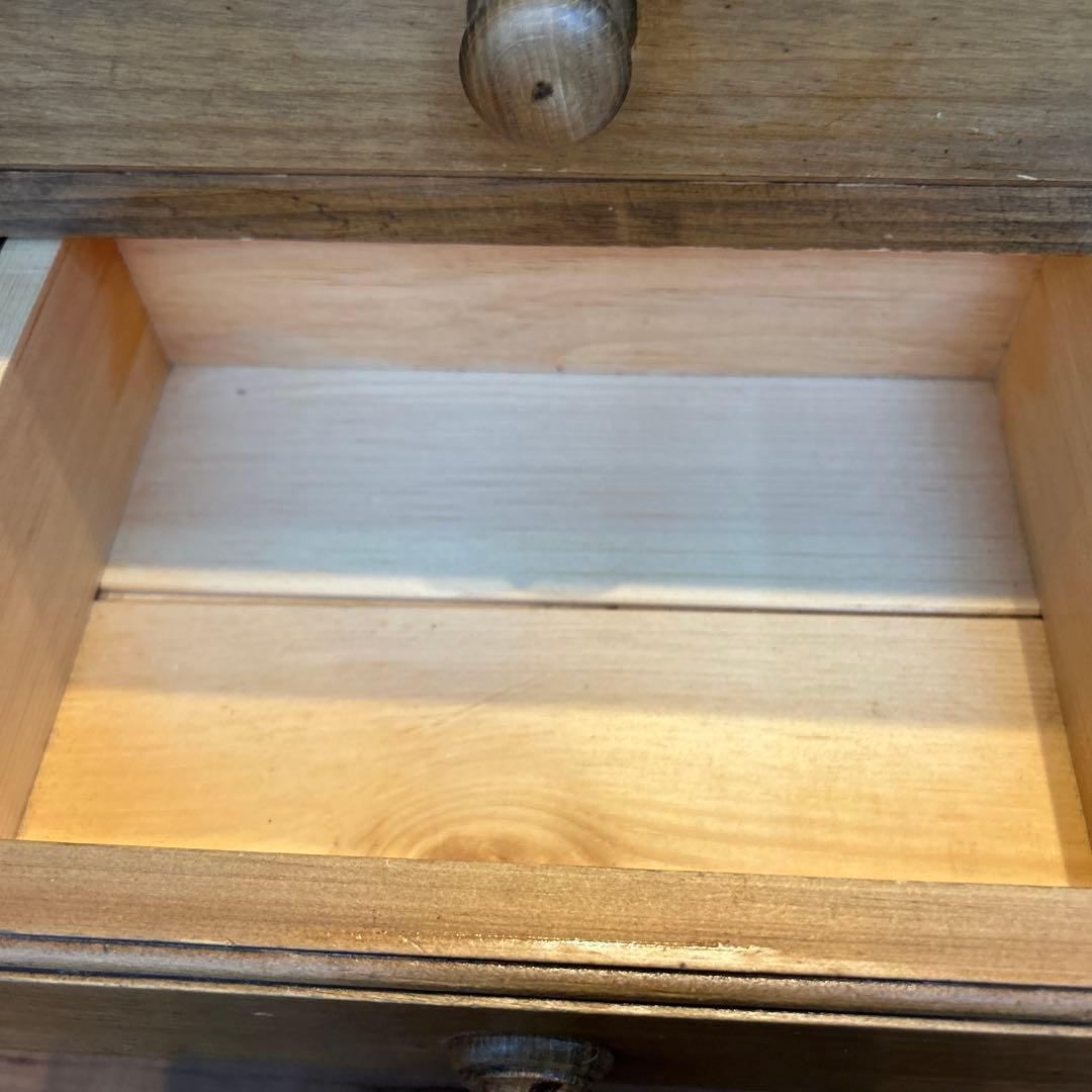 カントリー家具　ローテーブル　キャビネット　引き出し　オープン収納