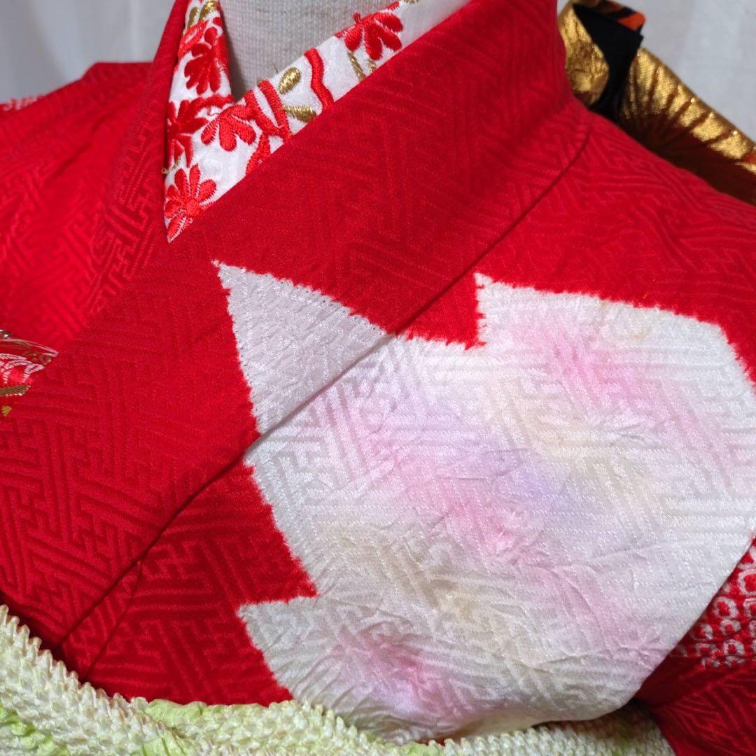 七五三　7歳　正絹着物　袋帯、長襦袢、小物セット　 18ー12