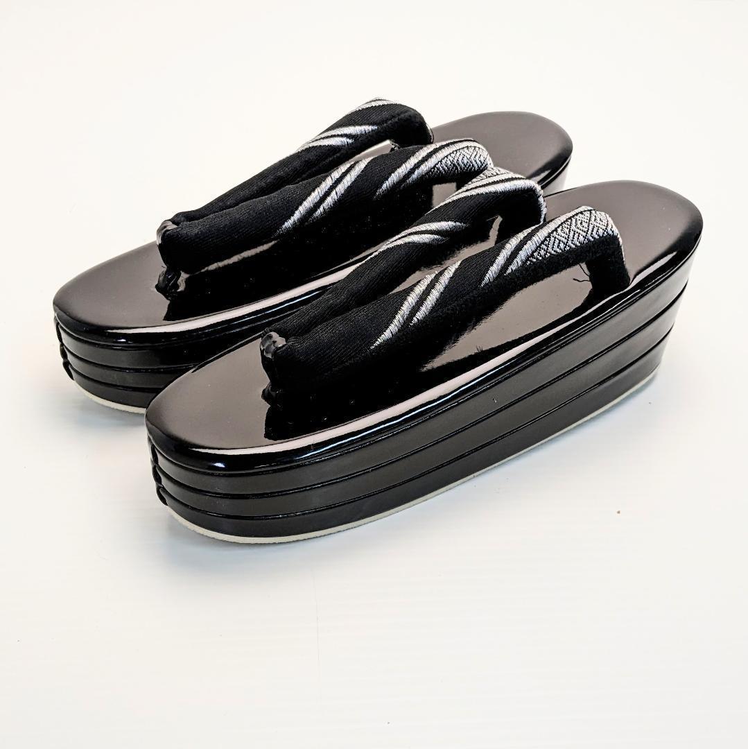 和装 草履バッグセット 帯地 黒 ブラック 3枚芯 フリーサイズ k15-13