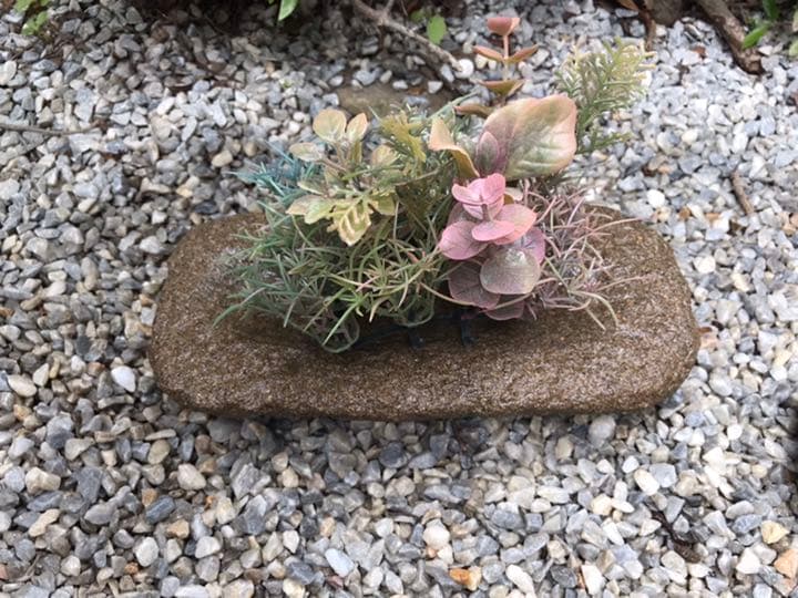 【鉢・寄せ植え鉢・山野草鉢２個】飾り石オブジェ箱庭ガーデニング造園