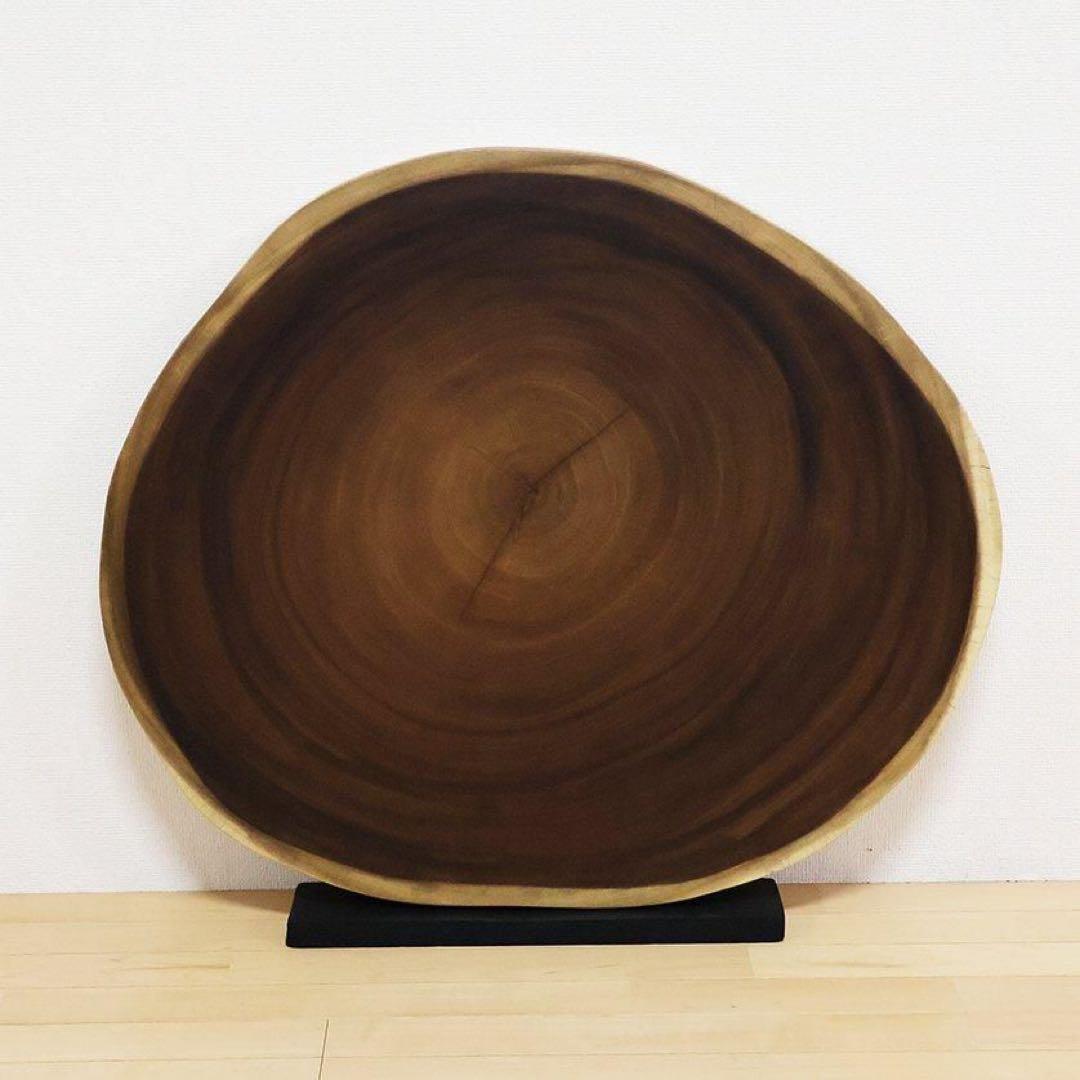 モンキーポッド　輪切り一枚板ローテーブル ウレタン塗装