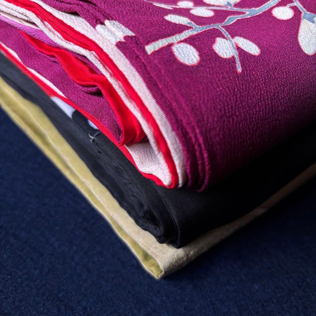 2614 アンティーク着物2枚・羽織1枚おまとめ売り　材料正絹