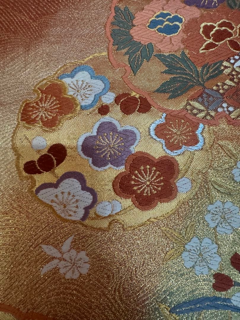 1938 袋帯 古代彫金紋  西陣織   金糸　高級上質上品　約440cm未使用
