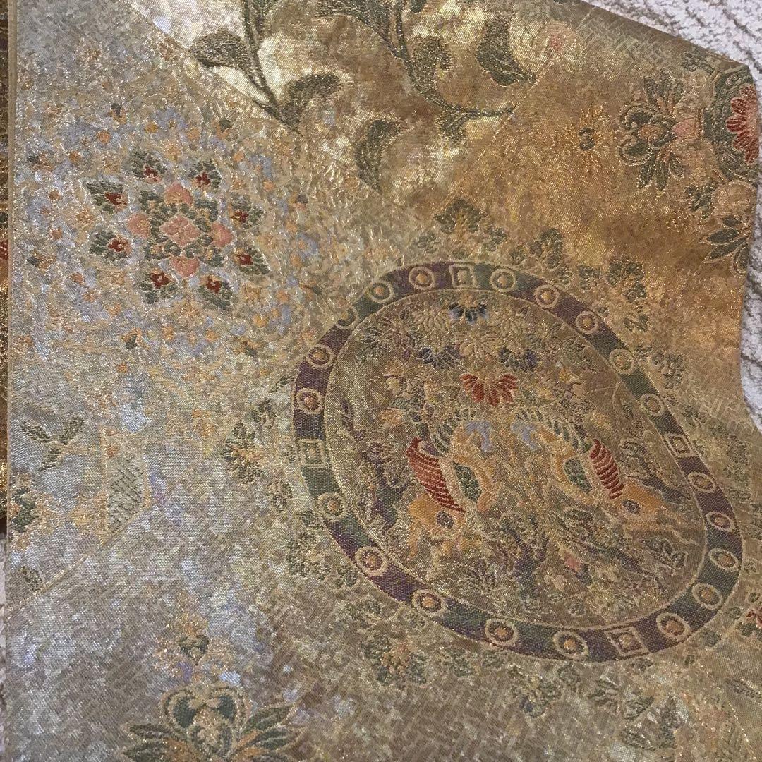 袋帯　結婚式　成人式　豪華金　正絹　訪問着　振袖　お正月　着物　鳳凰　ペガサス