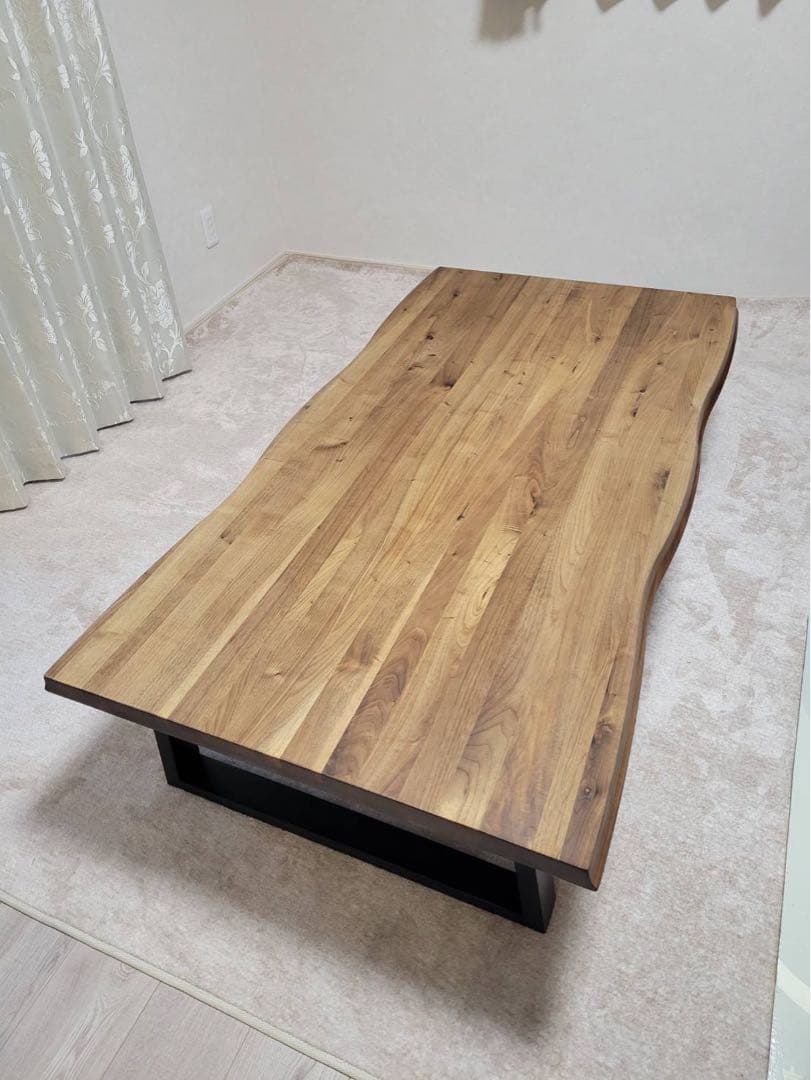 美品 ローテーブル リビングテーブル 無垢 天然木 1枚板 幅150cm