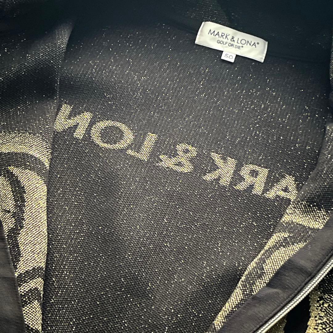 サイズ50 最高級ゴールドスカルMARK&LONA ニット　ジップアップパーカー