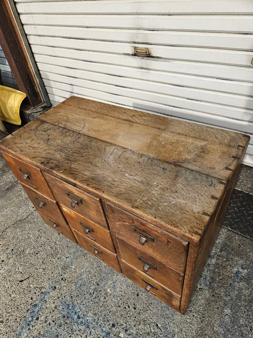 USA アンティーク 古いファイルキャビネット レターケース 木製 ドロワー