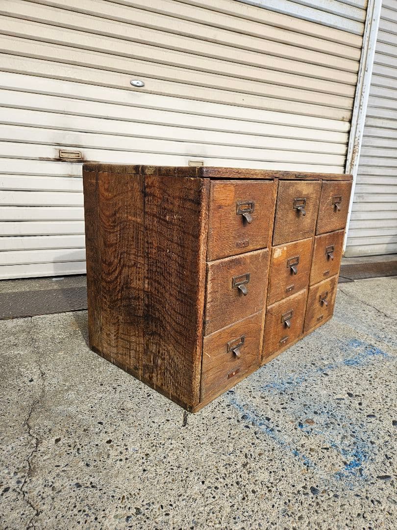 USA アンティーク 古いファイルキャビネット レターケース 木製 ドロワー