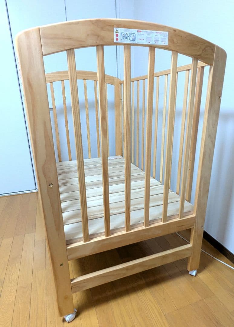 KATOJI ハイポジションベビーベッド アーチ ナチュラル 説明書付き