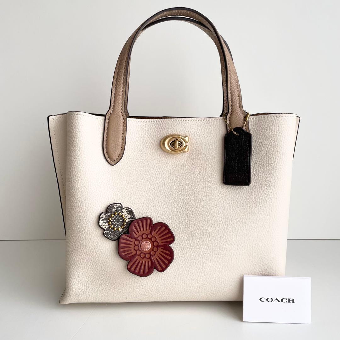 コーチ COACH ハンドバッグ ウィロウ トート 24 ティーローズ ほぼ新品