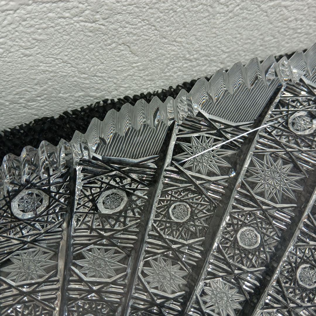 ボヘミアクリスタル 500PKカット オーバルプレート 大皿 ハンドカット