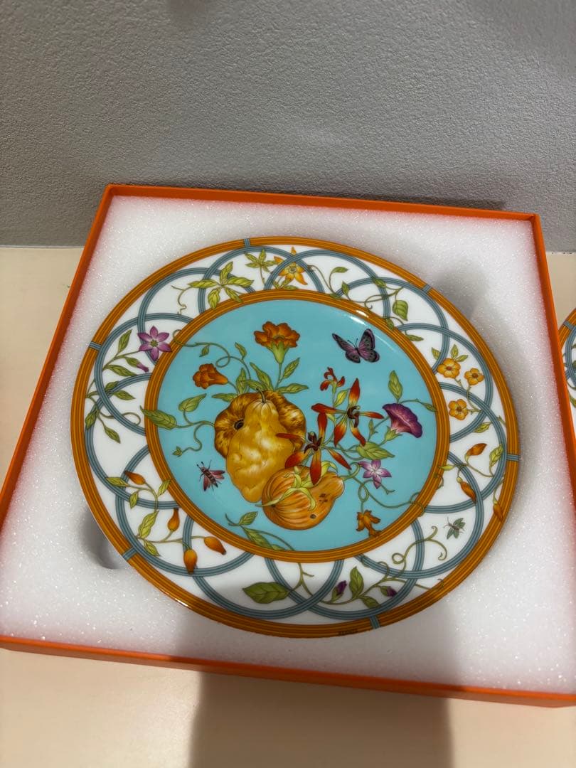 廃盤 希少エルメスシエスタアイランドプレート2枚組19cm