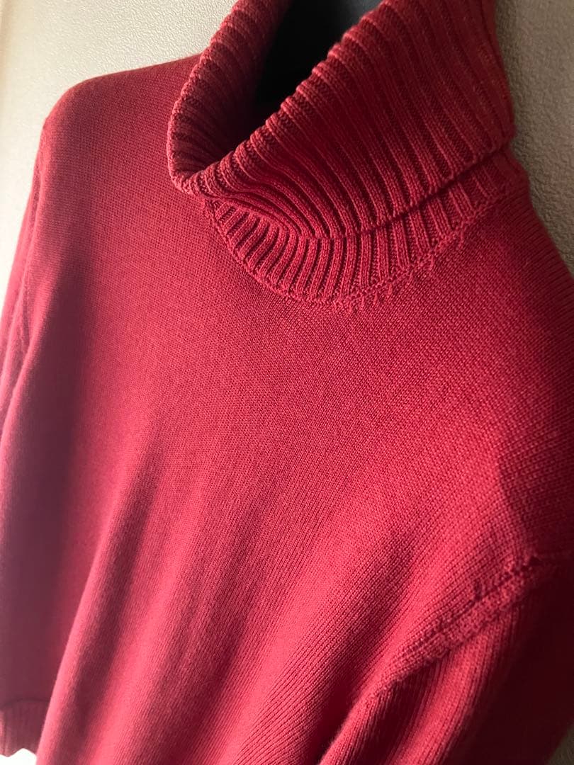 Drumohr ウール 8G タートルネックニット 後染め レッドブラウン 46