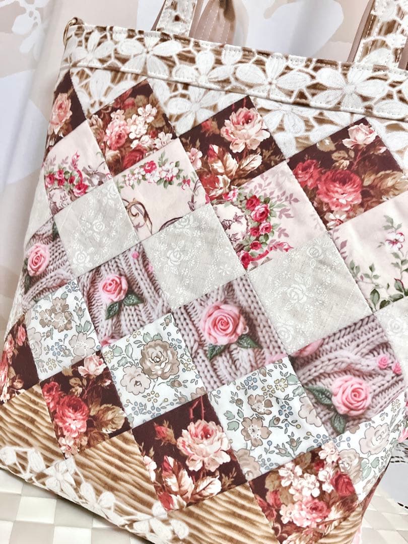 ♡*♡様 薔薇の花かご トートバッグ パッチワーク
