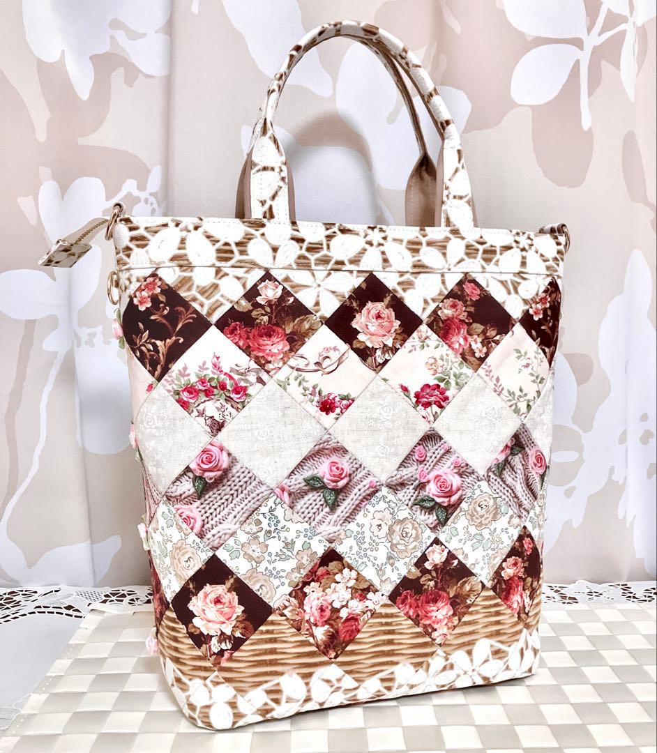 ♡*♡様 薔薇の花かご トートバッグ パッチワーク