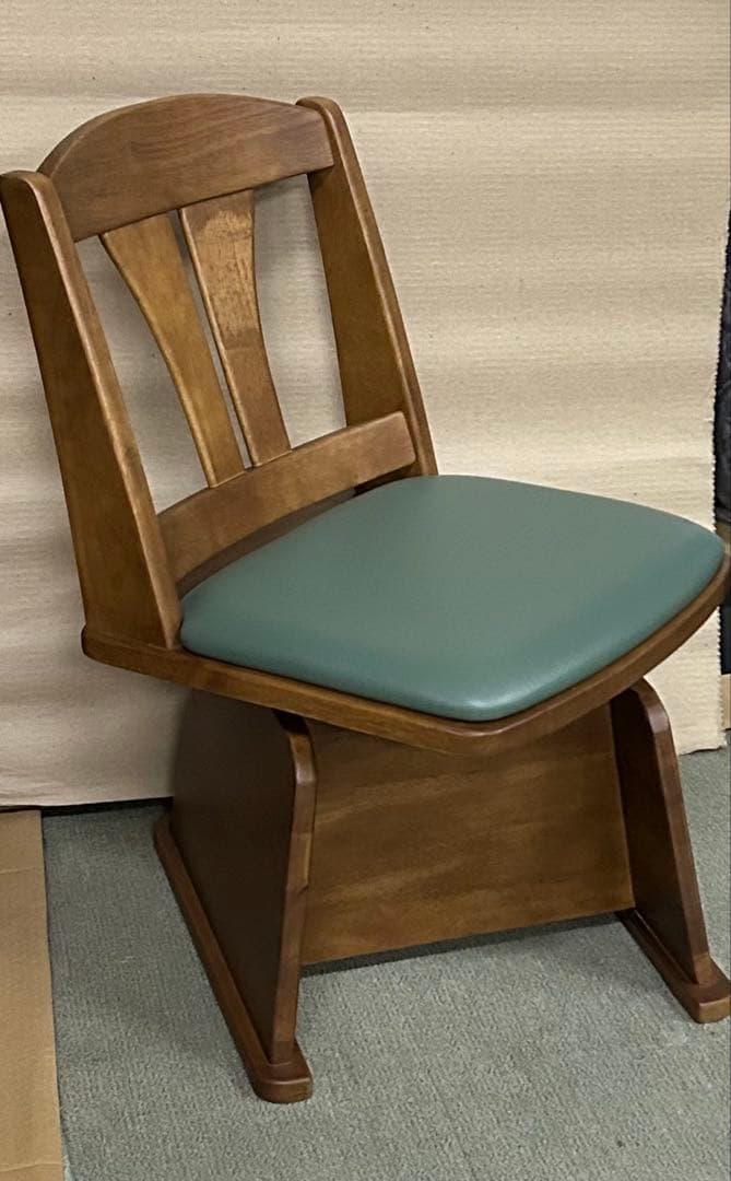 90cm正方形ハイタイプ　家具調　　こたつ机　回転椅子３脚　4点セット