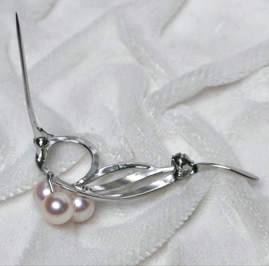 【美品 最高級!!】ミキモト ブローチ パール フォーマル 3珠 皇室御用達