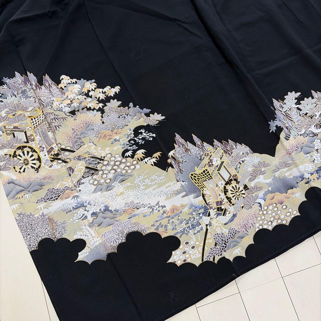 カ*キ様 ■S29■落款　正絹　黒留袖 12点セット■まとめ売り　美品～リメイク