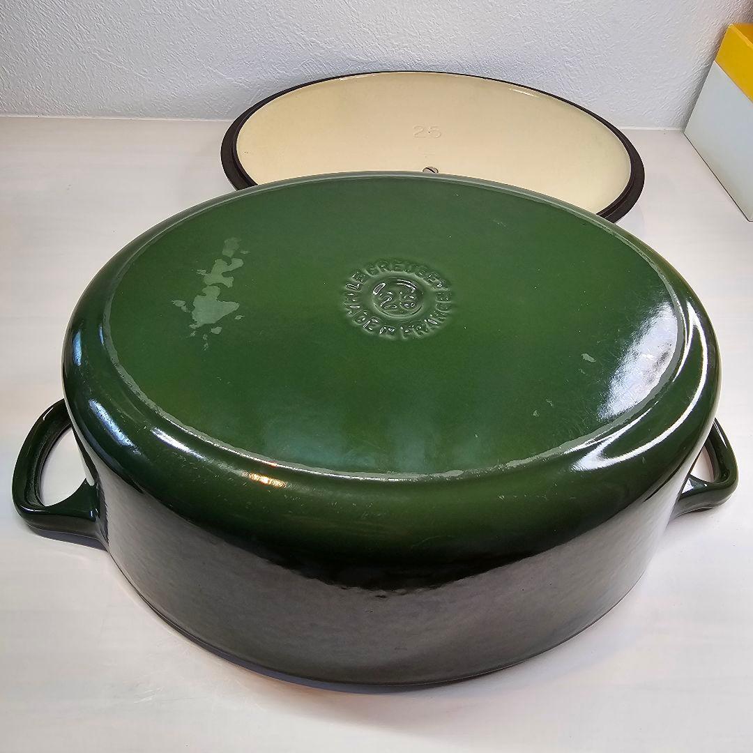 希少 廃盤 LE CREUSET ル・クルーゼ オバール 25cm モスグリーン
