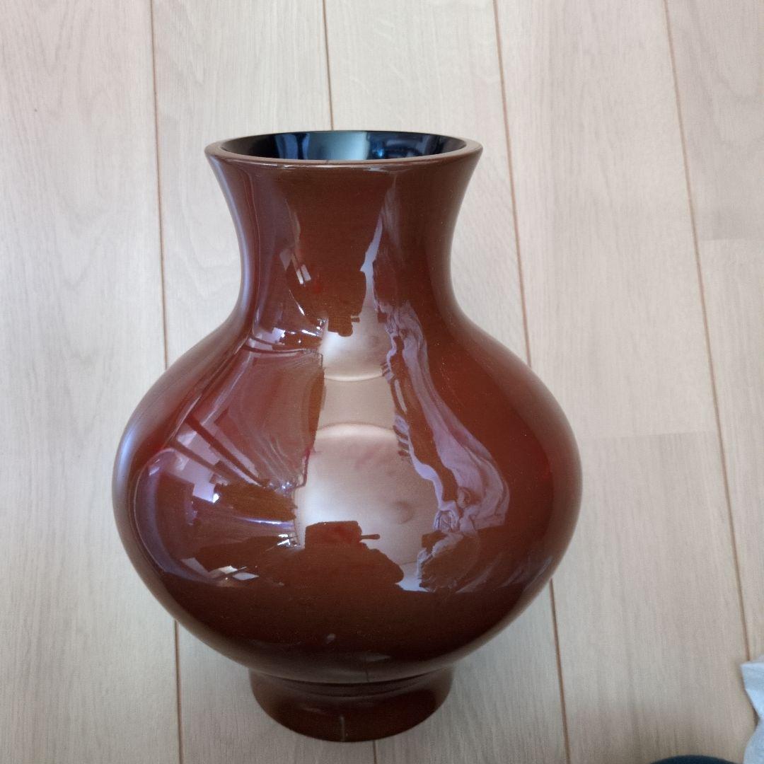 茶色 陶器 花瓶 25cm