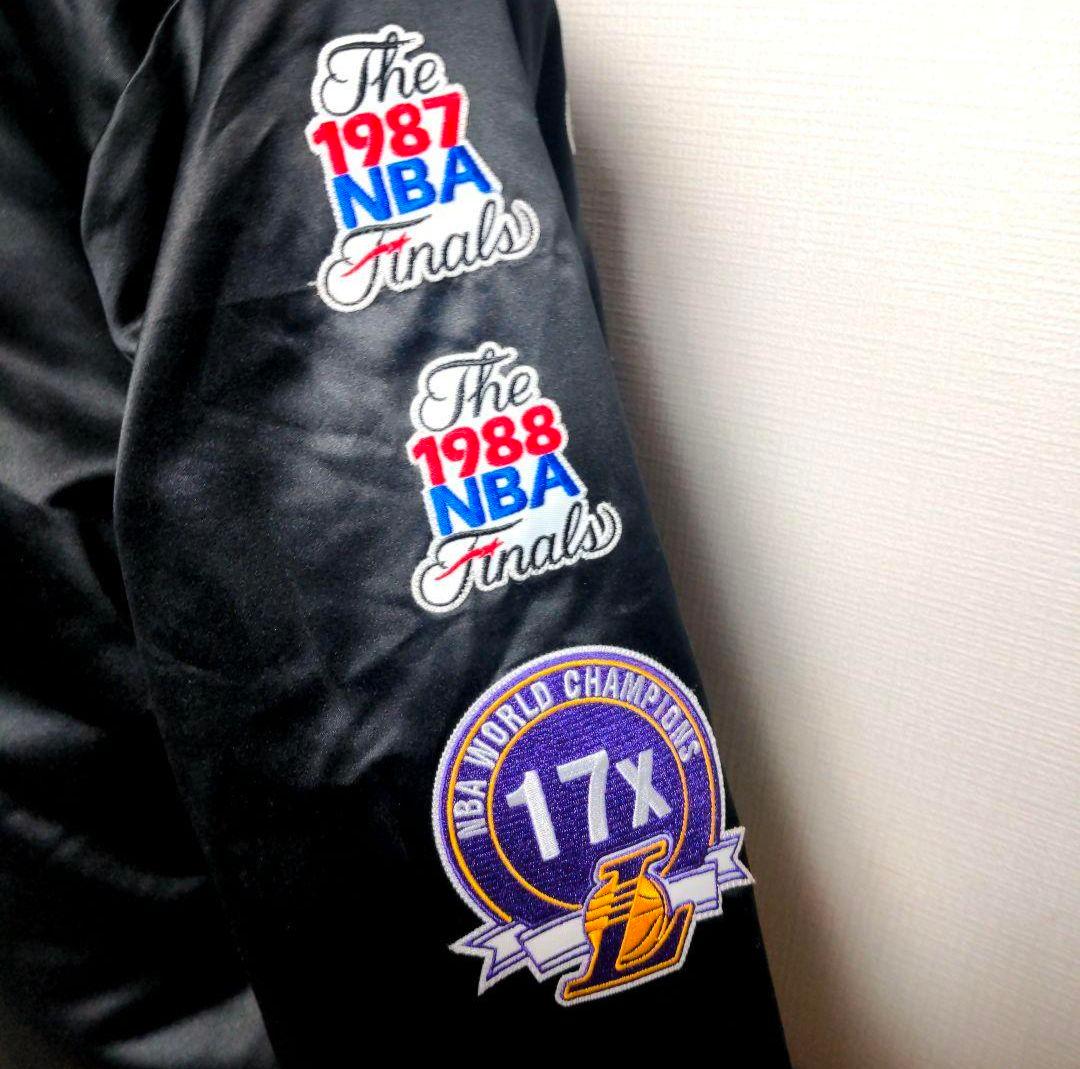 cq37 美品 NBA LAKERS スタジャン 黒 メンズ3Lサイズ相当