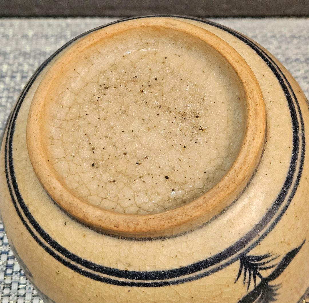 17〜18世紀　中国古陶磁器　南方系　古安南　安南染付　海老に藻の図　茶碗茶道具