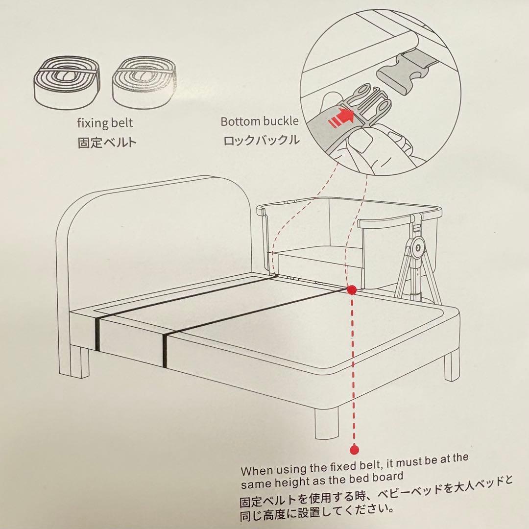 折りたたみ　ベビーベッド　HZDMJ グレー