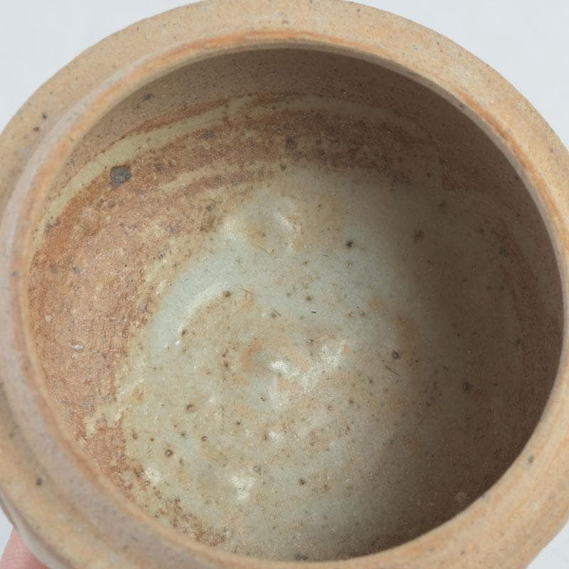 タイ古陶磁　スンコロク　宋胡禄　唐草文　盒子　香合　仕覆付　V　9902