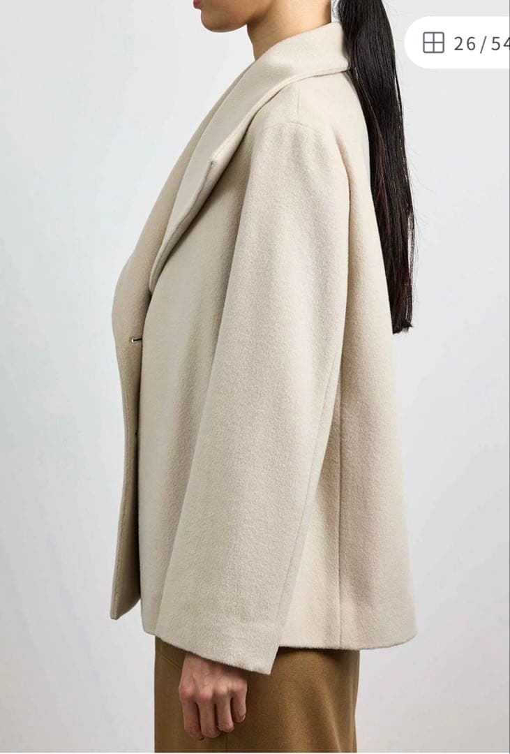 【美品】ROPE プレミアムカシミヤ ショートコート【25AW】オフホワイト36