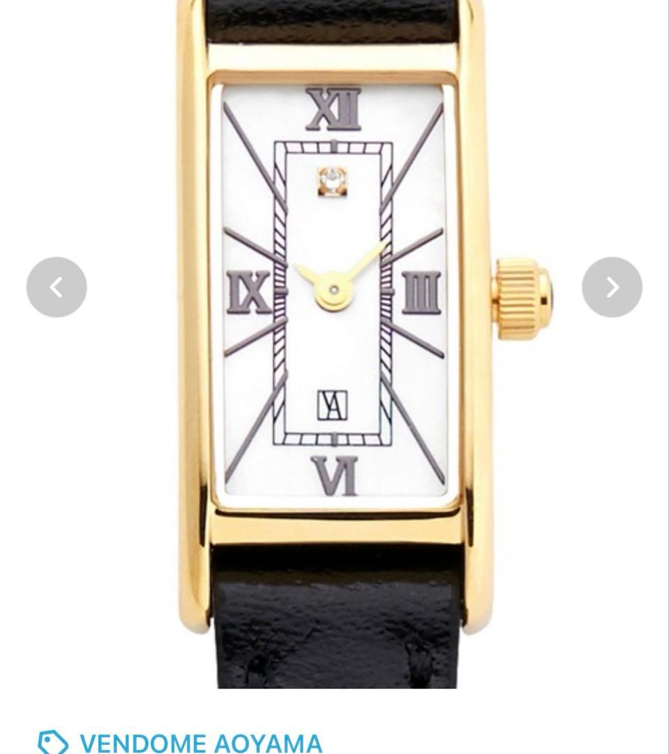 訳あり　ヴァンドーム青山　レクタングルウォッチ　ブラック　購入時59,400円