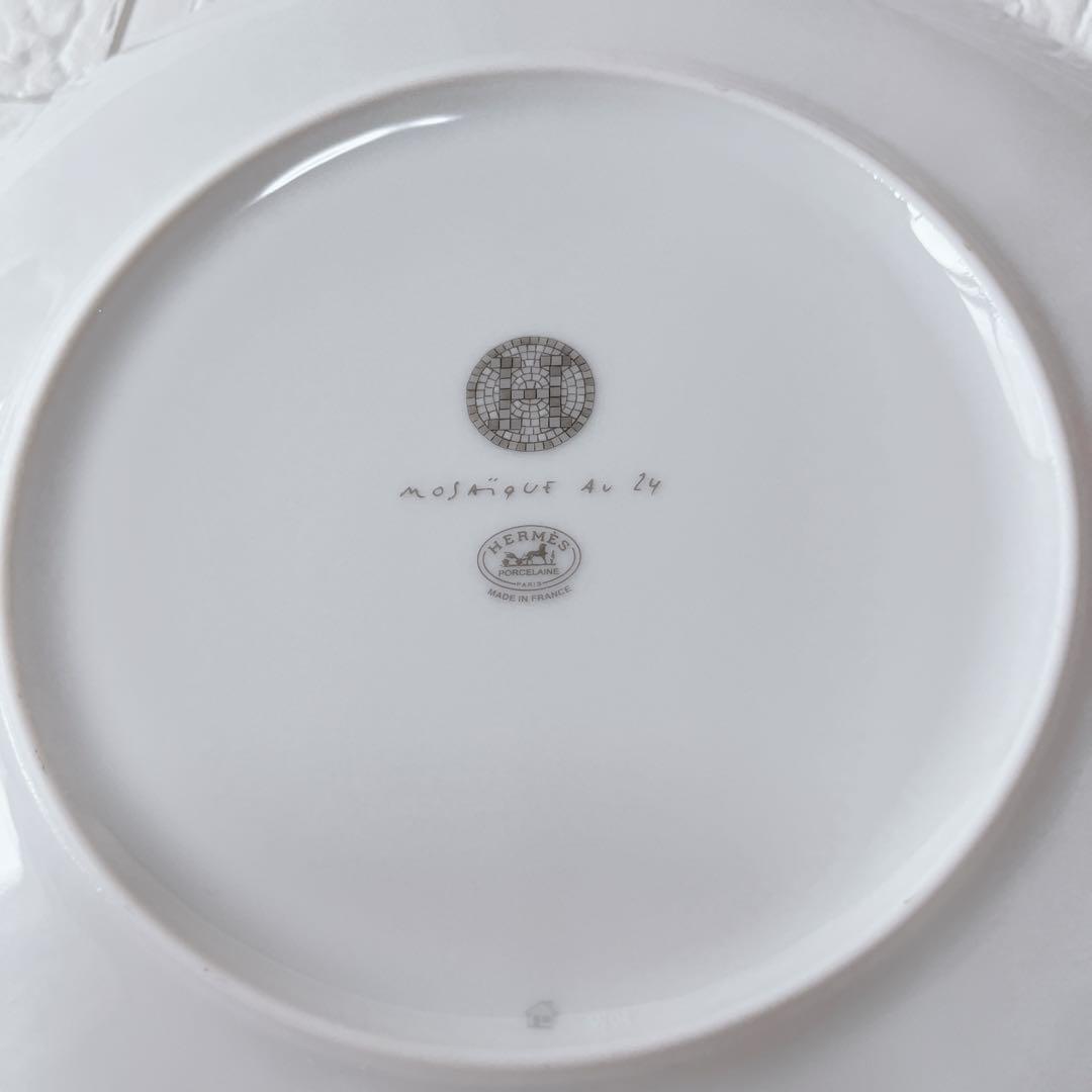 【極美品】エルメス デザートプレート　2枚セット モザイク プラチナ