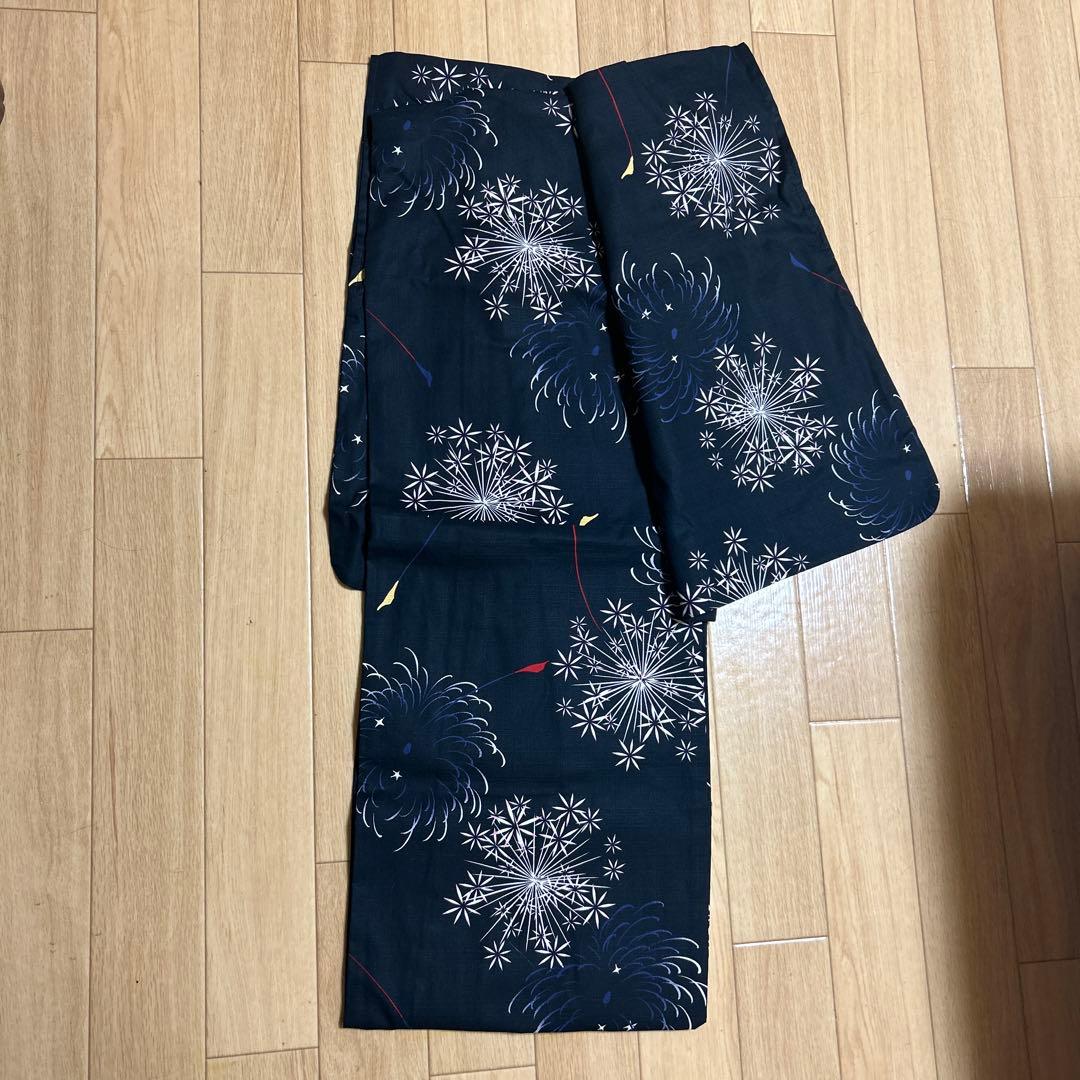 あ*ー様 ◆高級綿変わり織り◆紺花火の古典上品浴衣◆