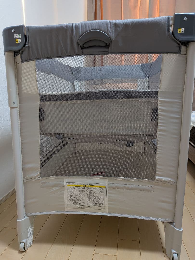 アップリカ　Aprica　ココネルエアーAB　グレーベアー　ベビーベッド