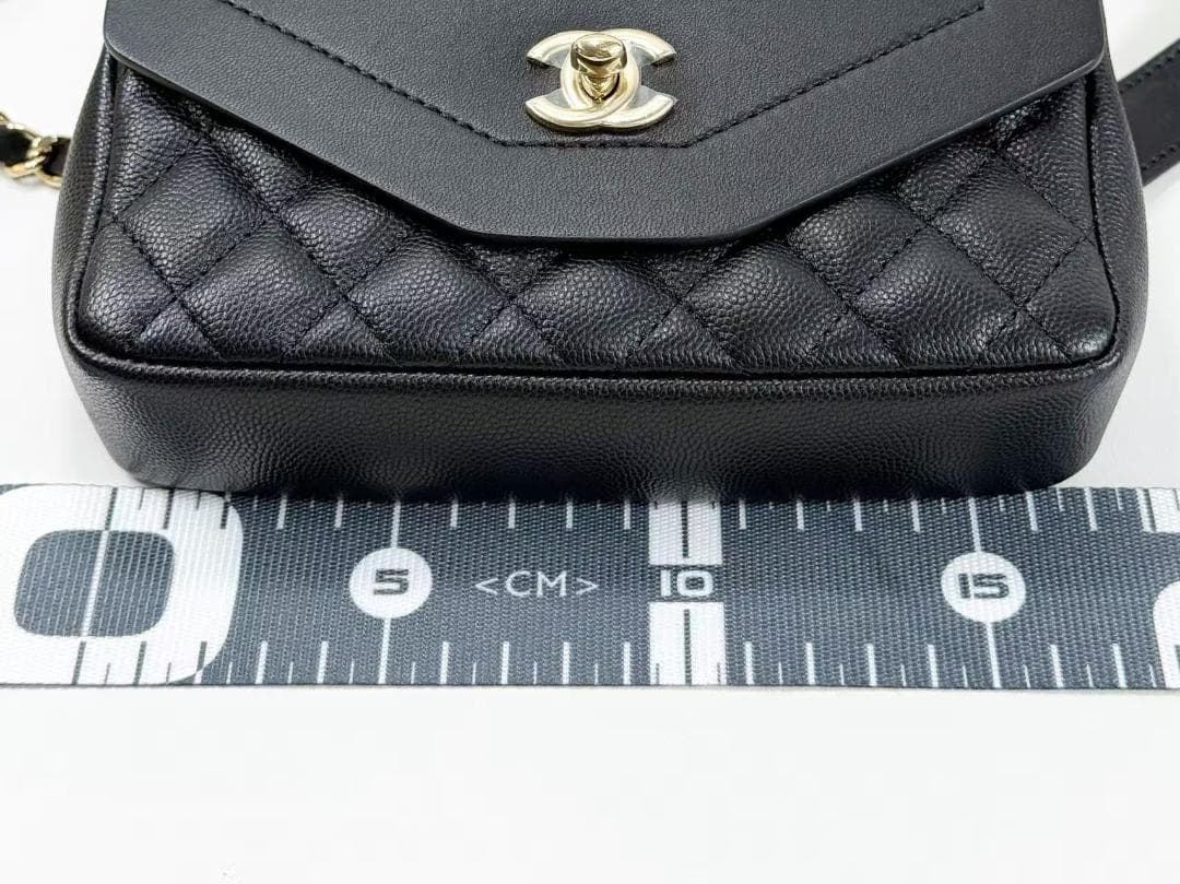 未使用/着画追加CHANEL/シャネル/キャビア/黒/ ウエストバッグ/ポーチ/